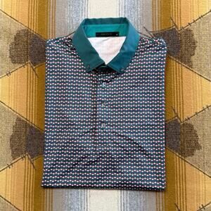 Men’s Greyson Short Sleeved Polo Shirt Size Medium Wolf Casual Gold Green Red